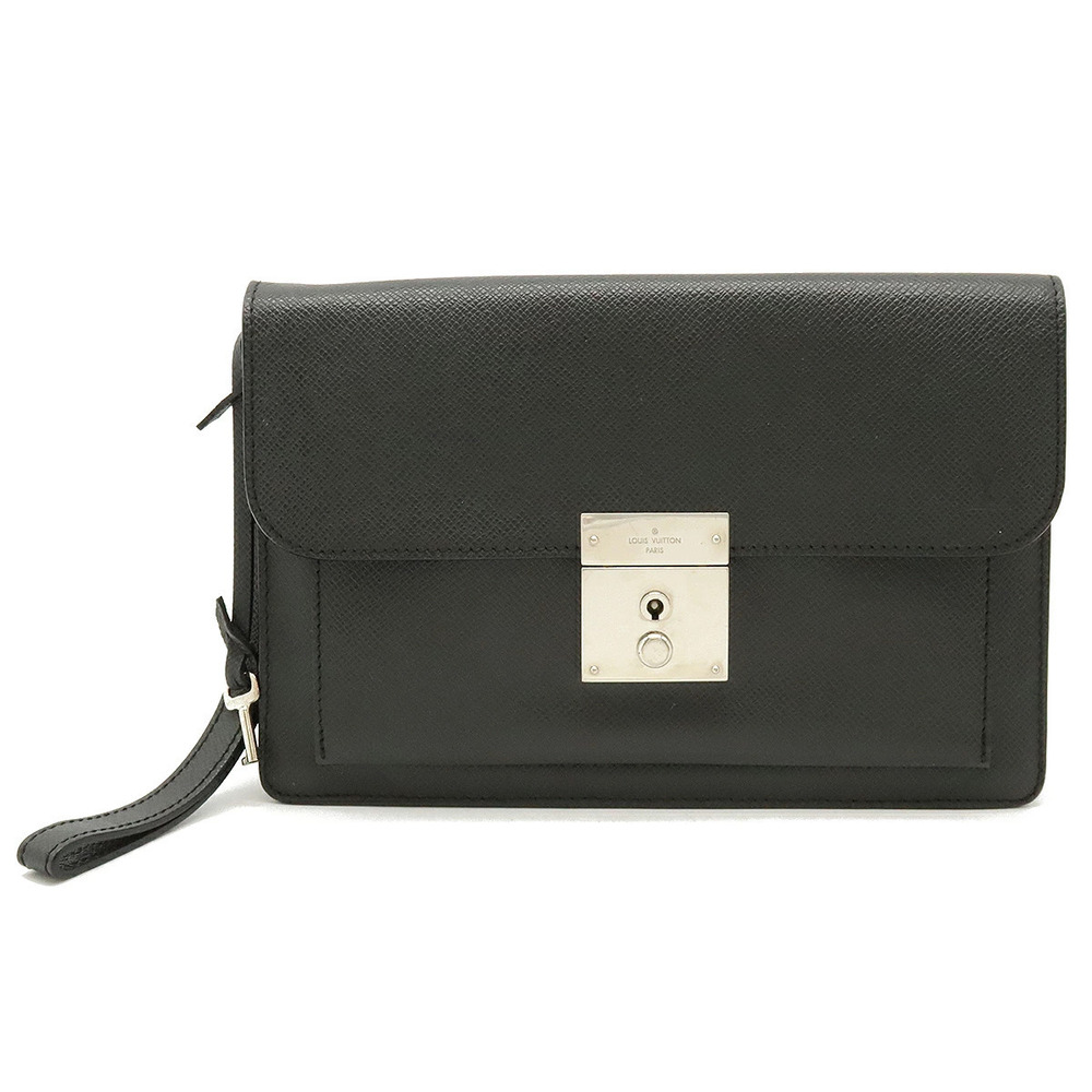 LOUIS VUITTON Taiga Neo Bellaiya Shoulder Bag Leather Ardoise Black